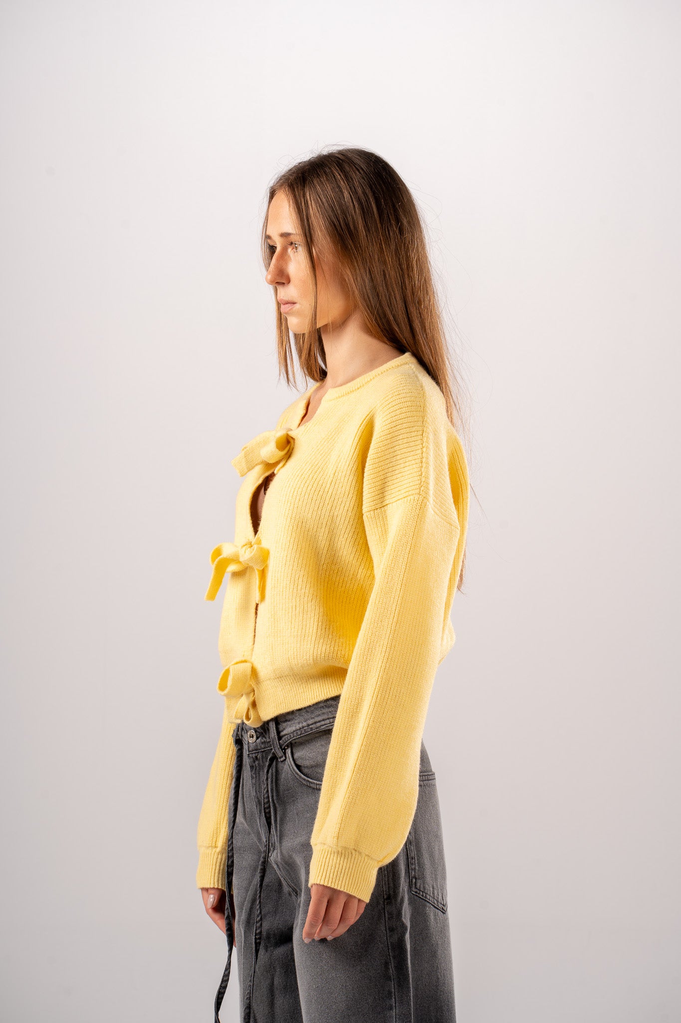Yellow Bow Cardigan
